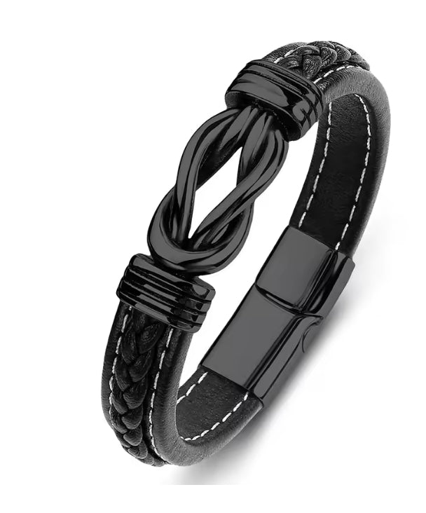 Leather Bracelet with Love Knot: Dedicated to My Son